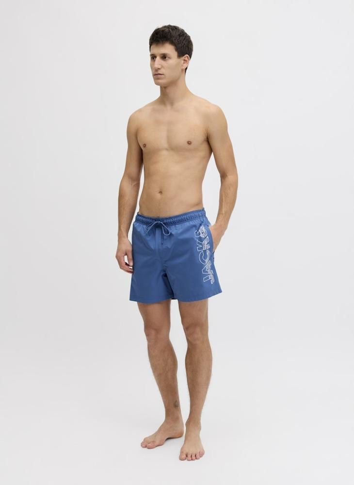 JACK & JONES Logo Drawstring Swim Shorts - Image 3